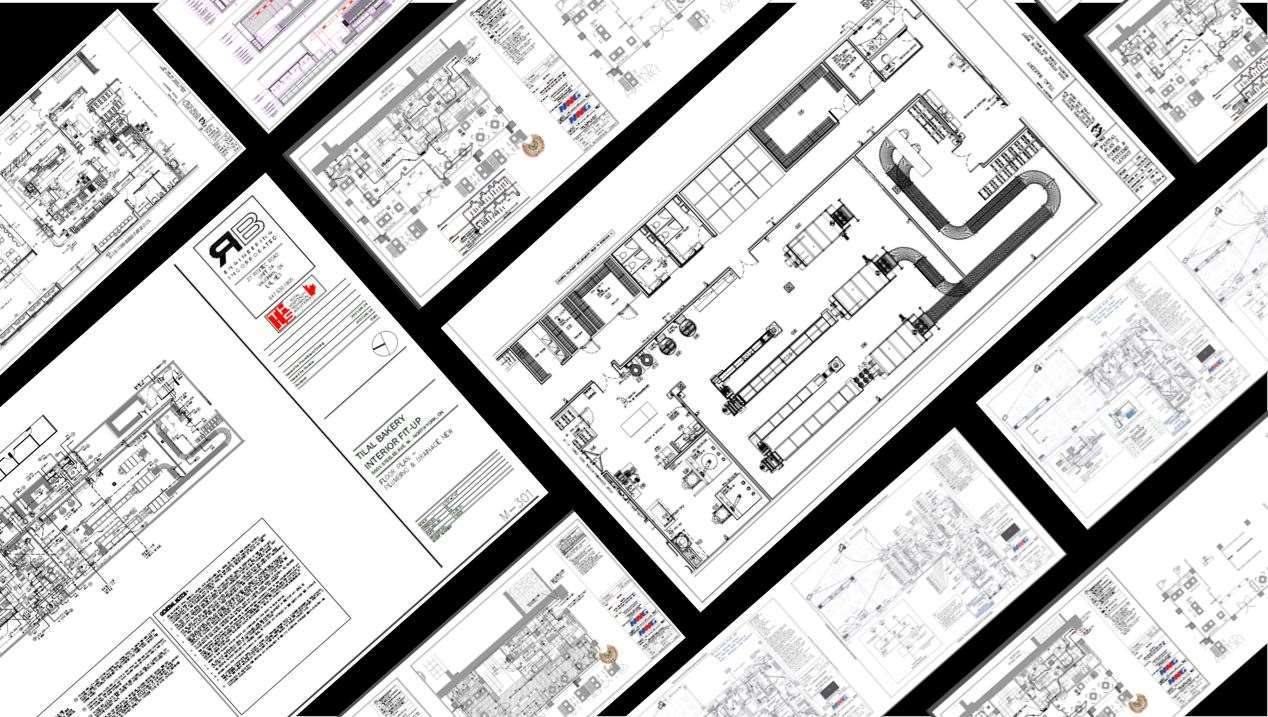 MEP and commercial kitchen shop drawings issued for approval